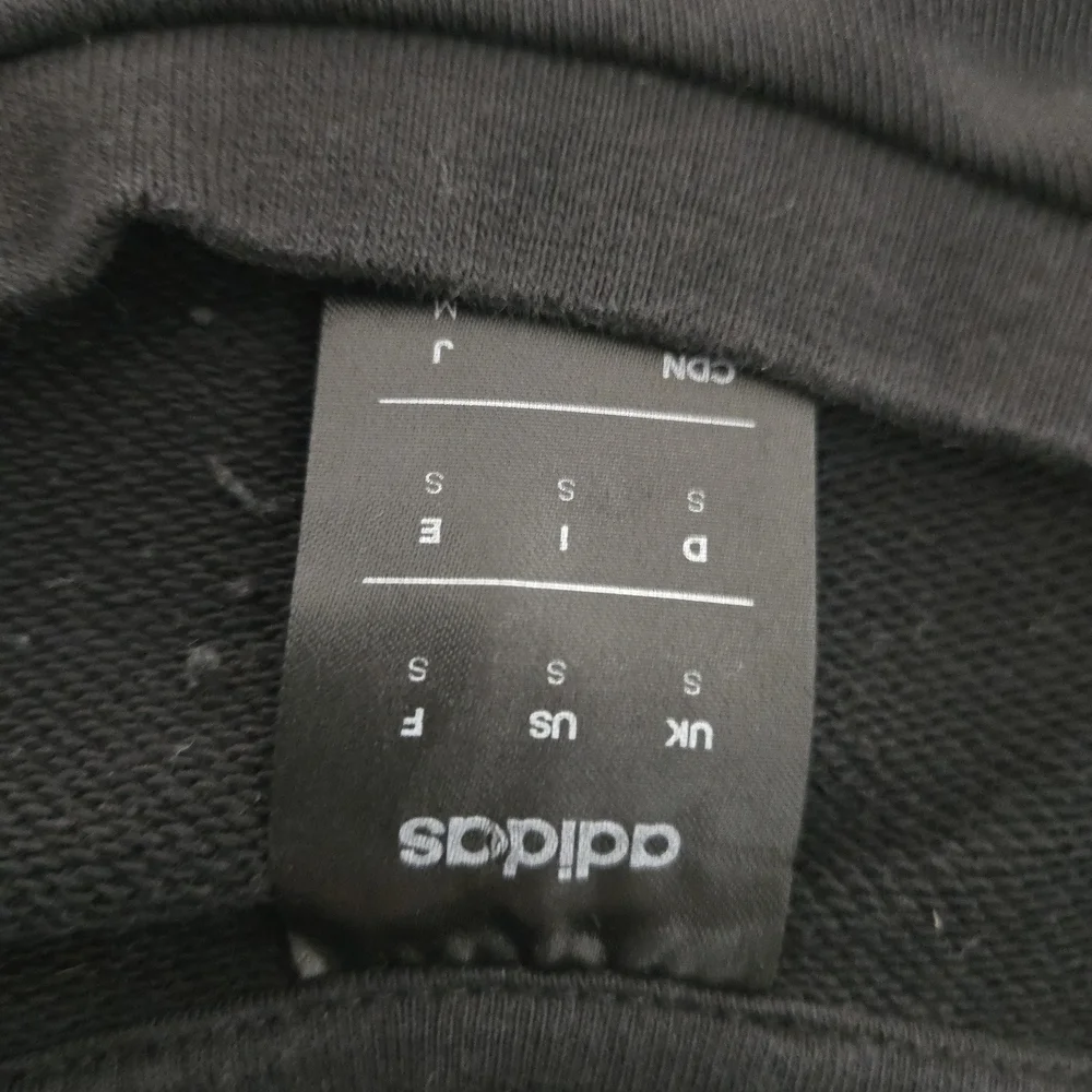 Adidas Men's Black Sweatshirt with Vertical White Logo